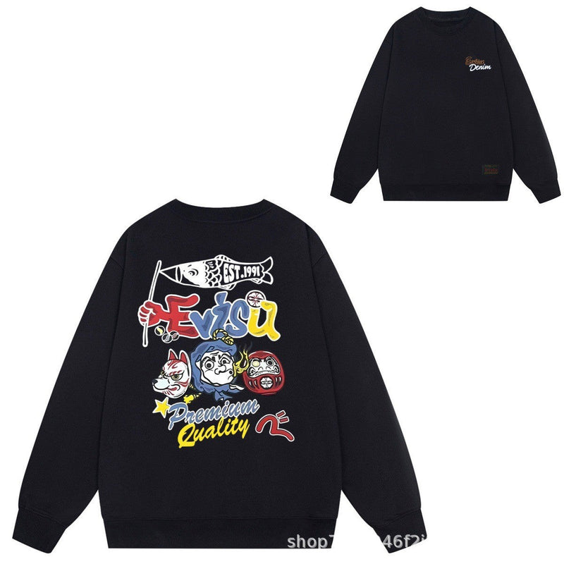 Evisu Sweatshirts Autumn/Winter Print Men and Women