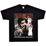 Basket Ball Star T Shirt Basketball Kyrie Irving Short Sleeve Printed American T-Shirt Retro Pure Cotton