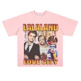 Film Star T Shirt Loose Retro Street Cotton American T-shirt Men and Women