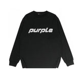Purple Brand Long Sleeve T-Shirt Fashion Loose Long Sleeve Top
