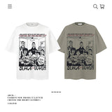 American vintage street T-shirt cotton fun cartoon print men and women summer loose