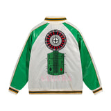 Rhude Hoodie Applique Embroidered Bomber Jacket for Men and Women Same Style Zipper Cardigan Outerwear