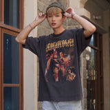 Film Star T Shirt Movie Trend Pure Cotton Short Sleeve Loose round Neck Nostalgic T-shirt