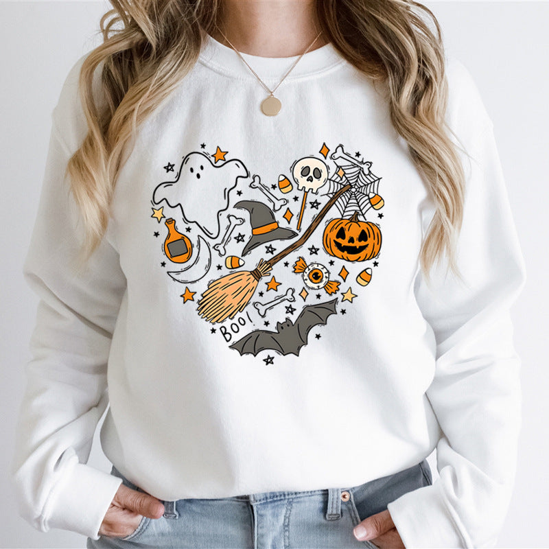 Fall Sweatshirt Women Heart Print