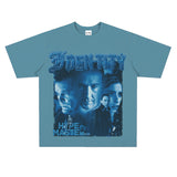 Film Star T Shirt Cotton Loose Nostalgic Short Sleeve American Retro Fashion Printed Design T-shirt for Men