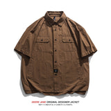 Men Shirts Summer Short Sleeve Men Loose Casual Jacket