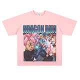 Film Star T Shirt Washed Old Print Short Sleeve Loose T-shirt