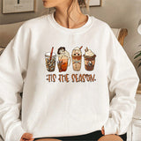 Halloween Sweatshirt Scary Movie Horror Characters Coffee
