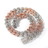 Chains Hip Hop Copper Set Zircon 15MM Cuban Chain St. Valentine's Spectrum