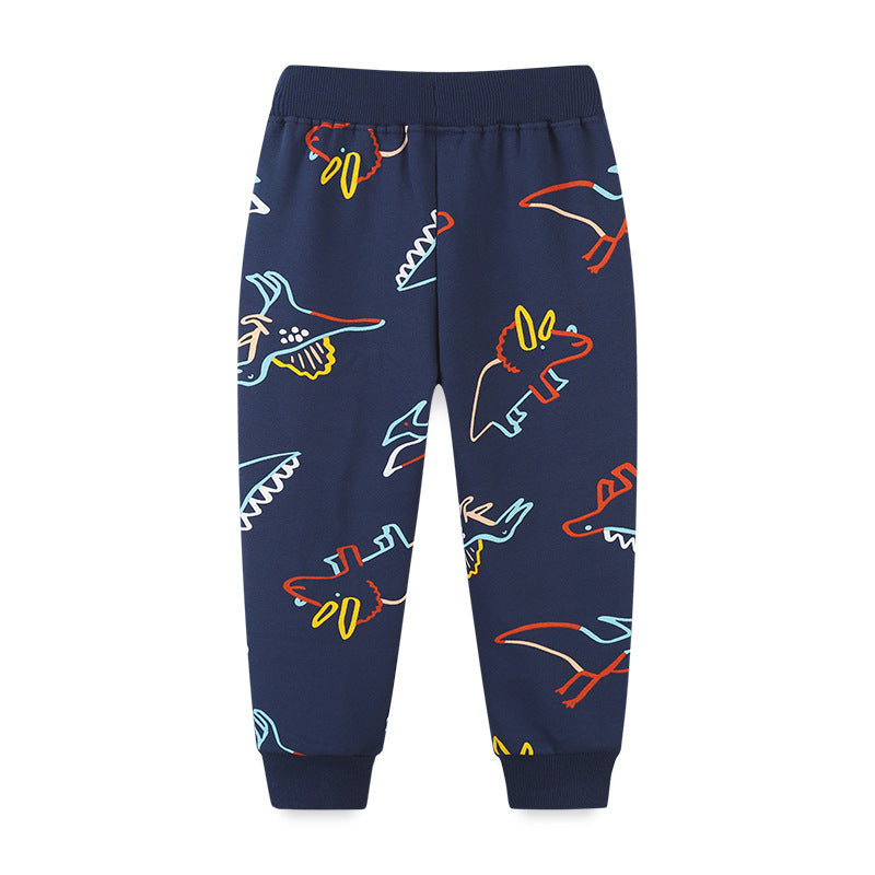 Boy Pants Children's Pants European and American Style Cartoon Printed Boys' Trousers Children
