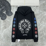 Chh Chrome Hearts Hoodie autumn/winter color spine gradual change small horseshoe zip jacket hooded sweater