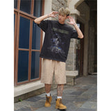 Film Star T Shirt Movie Ladder Devil Pure Cotton Loose Nostalgic Short Sleeve Trendy Heavy T-shirt for Men