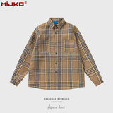 MIJKO Mens Jacket Plaid Jacket Unisex