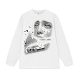Vintage T-shirts Printed Short Sleeve T-Shirt Cotton White Loose T-Shirt