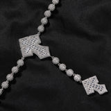 Chains Hip Hop Cross Necklace Copper Set Zircon Necklace St. Valentine's Spectrum