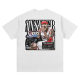 Nba T Shirt Allen Iverson Basketball Character Printed Short Sleeve T-shirt