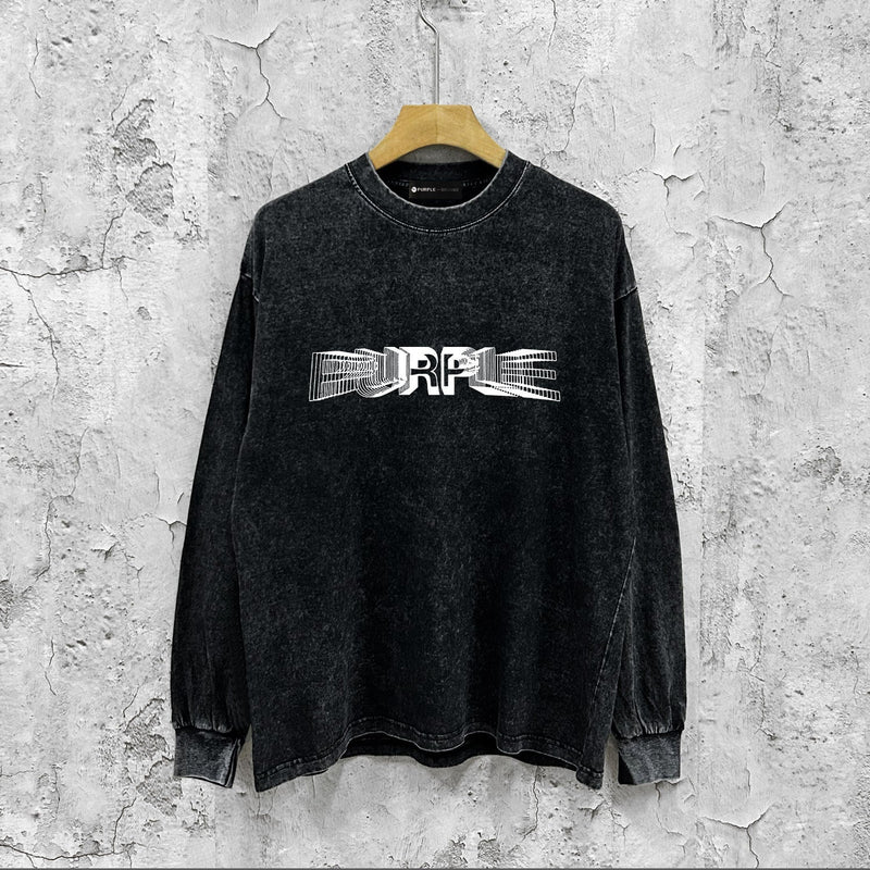 Purple Brand Distressed Long Sleeve Shirt Fashion Distressed Loose Long-sleeved Top