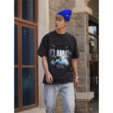 Film Star T Shirt Movie Spirit Doll Contract Pure Cotton Loose Nostalgic Short Sleeve Trendy Heavy T-shirt for Men