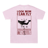 New Arrival  Summer T-Shirt LOOK MOM I CAN FLY Funny Print