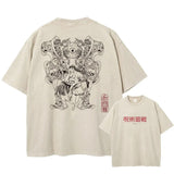 Anime Jujutsu Kaisen Vintage Wash T-Shirt Summer Women