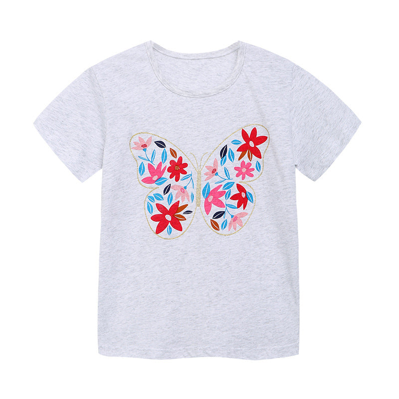 Boy T Shirt Short Sleeve T-shirt Cartoon Print Children's Bottoming Shirt Summer Knitted Children Shirt