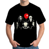 Retro Clown Graphic Male T-shirts Harajuku Tees Man Hip Hop