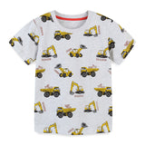 Boy T Shirt Children's Short-Sleeved T-shirt Summer Knitted Cotton Children round Neck