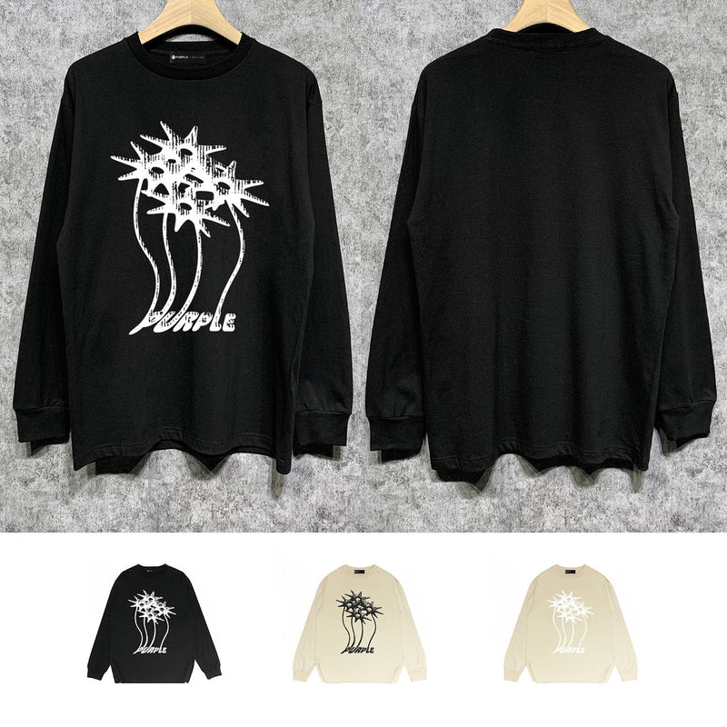 Purple Brand Long Sleeve T-Shirt Fashion Loose Long Sleeve Top