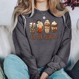 Halloween Sweatshirt Scary Movie Horror Characters Coffee