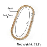 Chains 10mm Cuban Necklace High Sense Gold Plated Zircon Spectrum St. Valentine's