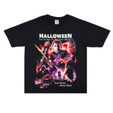 Film Star T Shirt Movie Halloween Trendy Cotton Short Sleeve Loose round Neck T-shirt for Men and Women