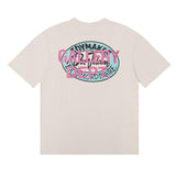 Gallery Dept T Shirts Casual Pink and Bronze Letter Printing