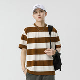 Mariner Shirt Women Haipeng Cloud Summer Trendy Casual Men's Loose round Neck Striped Short Sleeve