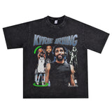 Basket Ball Star T Shirt Basketball Kyrie Irving Short Sleeve Printed American T-Shirt Retro Pure Cotton