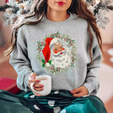 Women's Christmas Claus Print Sweatshirt Casual