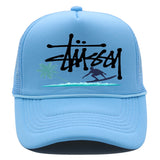 Stussy Hat Printed Truck Mesh Cap Outdoor Surfing Casual Sun Hat