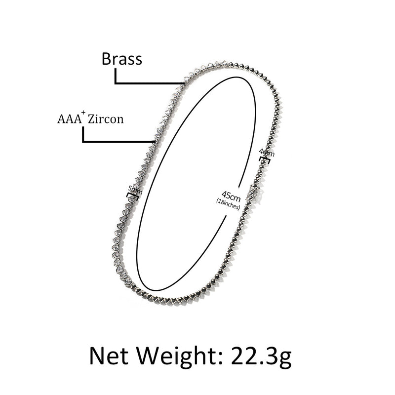 Chains Love Necklace Women's 4mm Diamond Light Luxury Clavicle Neck Chain Spectrum
