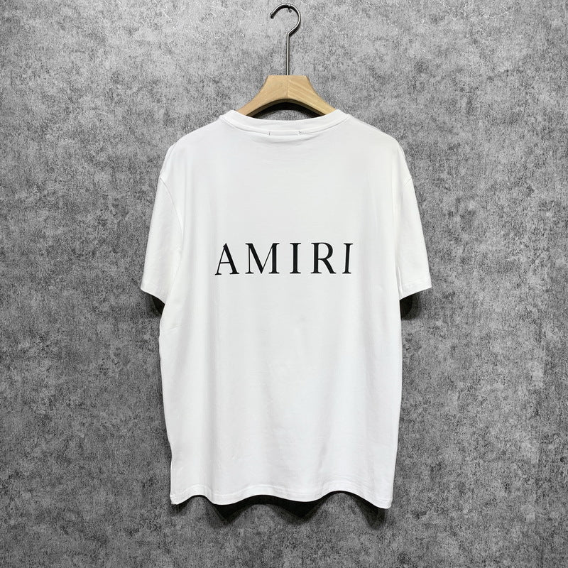 Amiri T Shirt Letter Print Casual round Neck Short Sleeve T-shirt