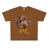 Film Star T Shirt Movie Zhou Xingchi Kung Fu Trendy Pure Cotton Short Sleeve Loose round Neck Heavy T-shirt Men and Women