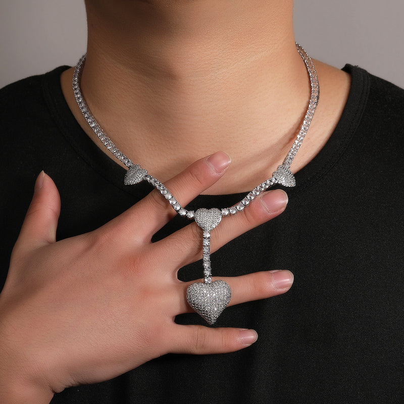 Chains Love Tennis Chain Necklace Copper Inlaid Zircon Spectrum Royalty