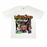 Basket Ball Star T Shirt Lebron James Washed Distressed Street American T-Shirt Loose