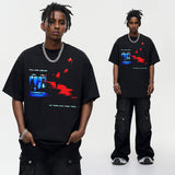 Vintage T-shirts Printed Short Sleeve T-Shirt Bottom Casual Shirt Loose
