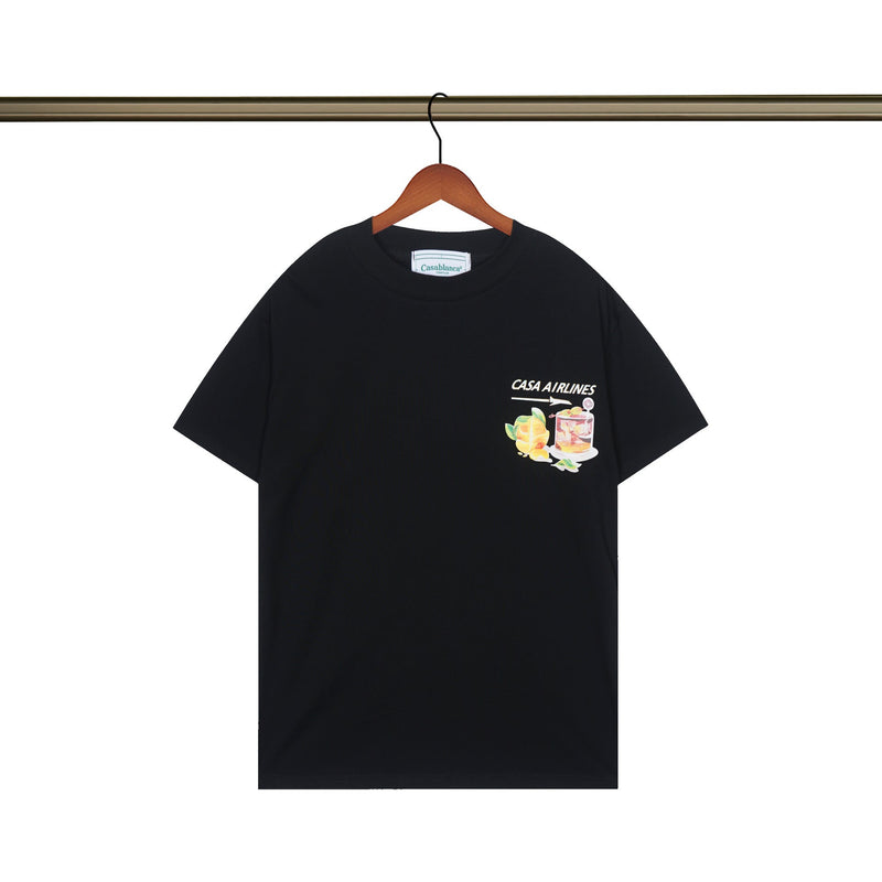 Casablanca T Shirts Crew Neck Loose Cotton Tee