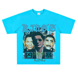 Film Star T Shirt Loose American Retro Street Cotton T-shirt for Men and Women
