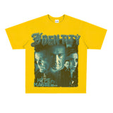 Film Star T Shirt Cotton Loose Nostalgic Short Sleeve American Retro Fashion Printed Design T-shirt for Men