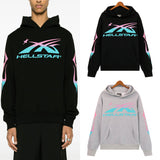 Mens trendy Hoodie gradual change color print hoodie fall loose sweater