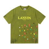 Gallery Dept T-Shirt Hand Painted Splash Ink Letter Short Sleeve T-Shirt