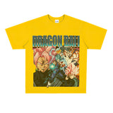 Film Star T Shirt Washed Old Print Short Sleeve Loose T-shirt