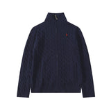 Ralph Lauren Knitted sweaters embroidered turtleneck full zipper