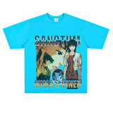 Film Star T Shirt Loose American Retro Street Cotton T-shirt for Men and Women